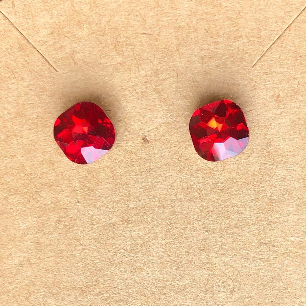 Ruby Red Studs | Christmas Earrings 🎄